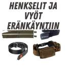 Henkselit ja vyöt eränkäyntiin