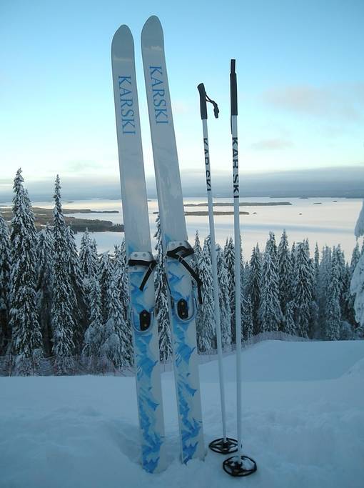 Eräsukset, KARSKI sukset 200cm + siteet + 150cm sauvat - Erävarusteet - 80-022-3893 - 1