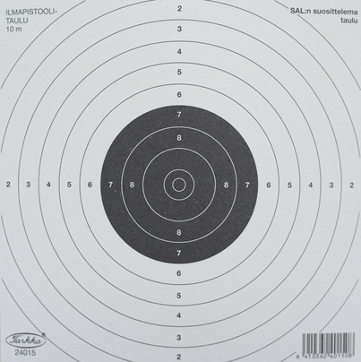 Ilmapistoolitaulu 15 14x14cm 100kpl - Taulut ja tauluntaustat - 6410362401508 - 1