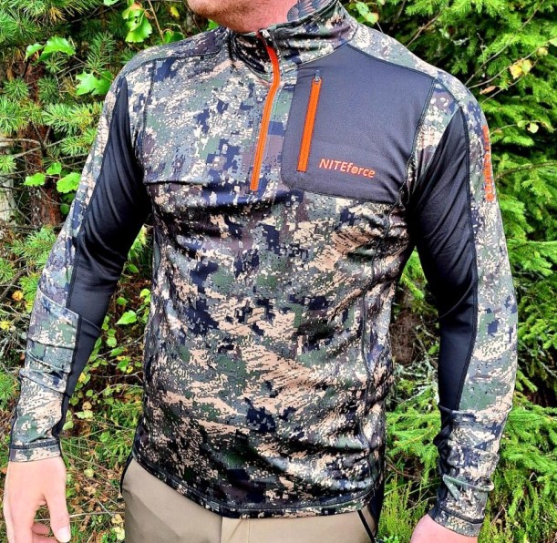 NITEforce Power Tech Half Zip Camo Poolo - Pitkähihaiset ulkoilupaidat - 140-309-309 - 1